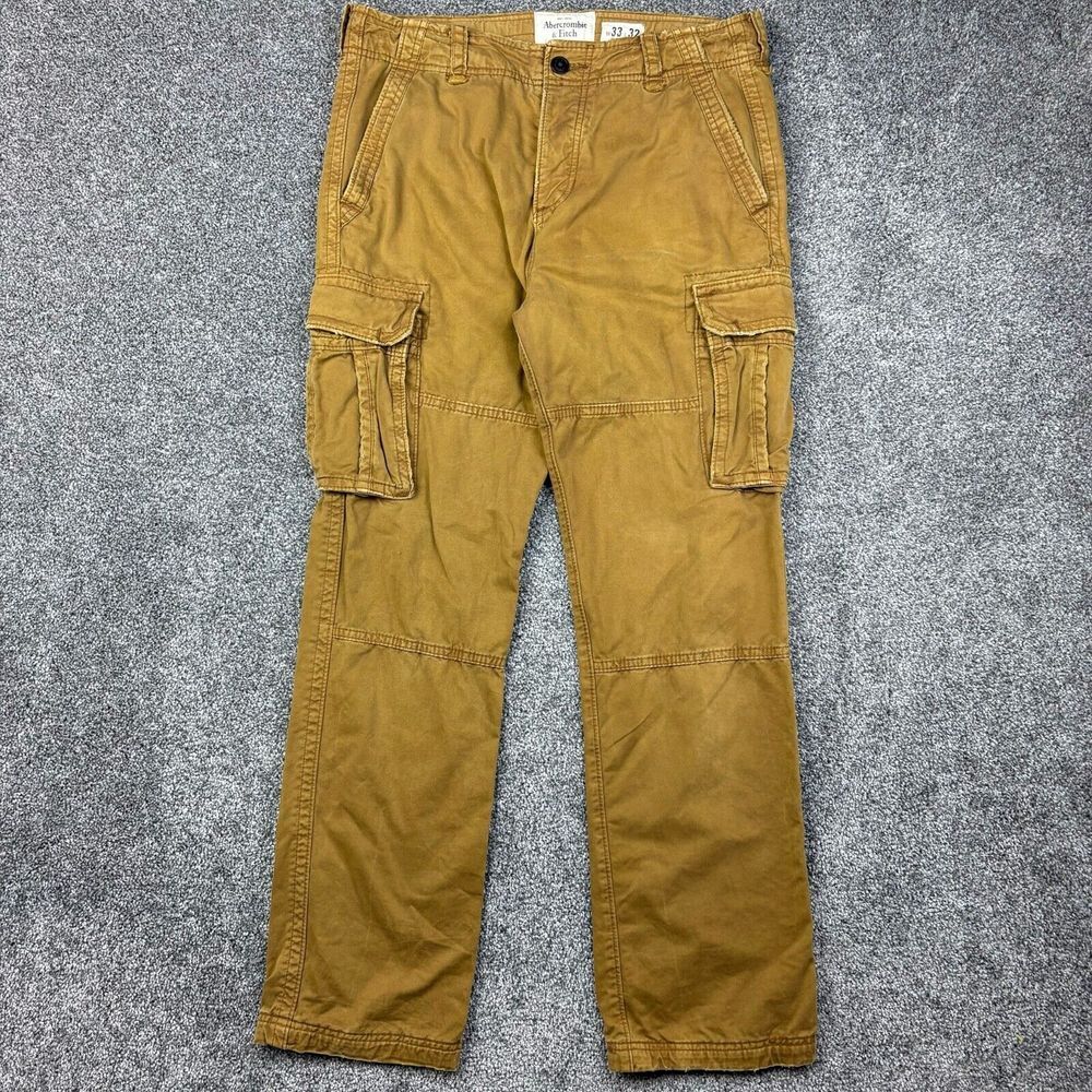 Vintage Y2K Abercrombie & Fitch Cargo Pants Mens 33x32 Beige
